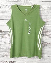 Adidas Women's Essentials Racerback Sport Tank Top Chalk Green White Large