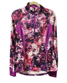 TEK GEAR FLORAL QUARTER ZIP RUNNING TOP