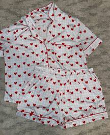 Heart Printed Matching Pajama Set