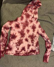 Burgundy  Open-Shoulder Hoodie