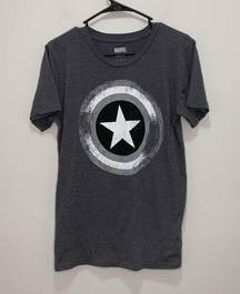 Marvel  Captain America Grey Shield T-Shirt Size Small