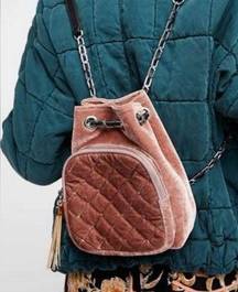 Free People Quilted Chain Backpack Pink