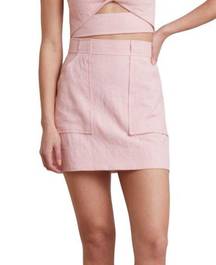 NWT Bec + Bridge Bonnie Pink Ramie Cotton Blend Mini Skirt in Peony US 4