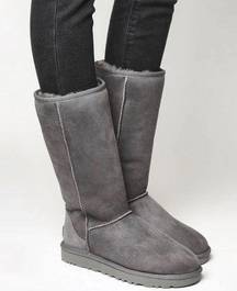 UGG  • Classic Tall Sheepskin boots grey shearling sherpa suede knee winter