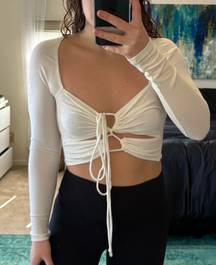 White Crop Sweater