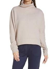 Zella Carey Ridge Funnel Neck Pullover Sweater in Pink Sphinx Large