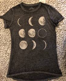 NWT  Moon Phases Grey Burnout Tee Size Medium