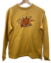 Vintage Pumpkin Embroidered Crewneck Sweater Blair Size Small