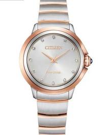 Ladies' Citizen Eco-Drive Ceci Diamond Accent Two-Tone Watch (Model: EM0956-54A)