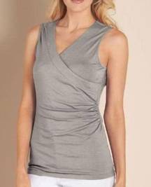 Soft Surroundings Shapely Surplice Tank Top Grey Size Small