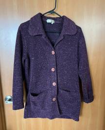 Vintage Territory Ahead Purple Chunky Sweater Cardigan