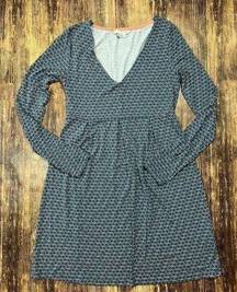 Boden Size 6R Patterned Tunic Navy Blue Dress