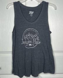 Blue 84 Gray And White Jackson Hole Tank Top