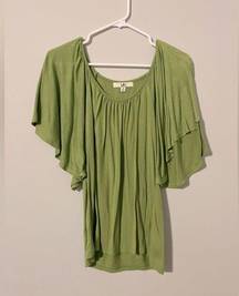 Green flared sleeve shirt size small