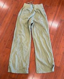 Nike  Sportswear Pheonix Fleece Green High Waisted Wide Leg Sweatpants XS