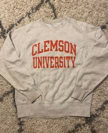 Champion White Clemson Crewneck