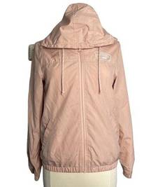 VANS Baby Pink Windbreaker Jacket Hooded Mesh Lined Small Zip Up