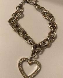 sterling silver dangling heart charm bracelet