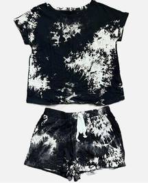 SheIn Pajama Tie Dye T Shirt and Shorts Set Women’s Size Medium