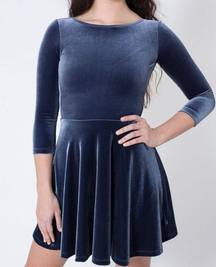 Blue/Navy Velvet Skater Dress M