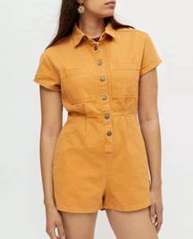 Urban Outfitters BDG Yellow Short Denim Jumpsuit