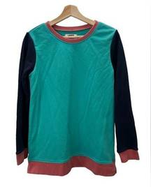 Lands'End Vintage  Color-block Crewneck Sweater Size Small