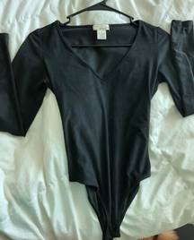 Wet Seal Black Velvet Bodysuit