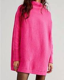 Free People hot pink pullover tunic sweater medium