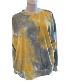 LUSH women's size medium tie dye sweatshirt, yellow, grey and white