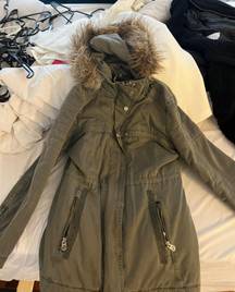 Guess Green Faux Fur Coat