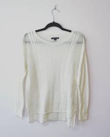 American Eagle  Cream Open Knit Sweater