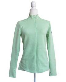 Adidas Womens S Ribbed Golf Jacket Embroidered Thumbholes Green Tucson National