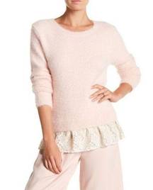 NORDSTROM AFTER MARKET Angora Sweater Lace Trim