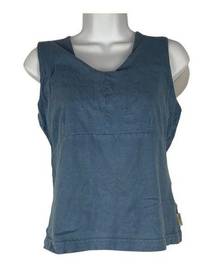 Woolrich Women's Crop Sky Blue Tank Top with build in Bra Size Medium