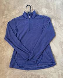 blue striped fleece quarter zip