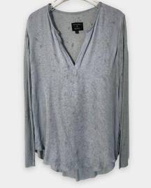 Raquel Allegra Barneys Top Size 1 Hand Dyed Silk Rayon Multimedia Gray Abstract‎