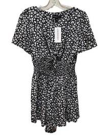 Streetwear Society Daisy Floral Print Romper Black Size Medium