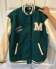 green varsity jacket