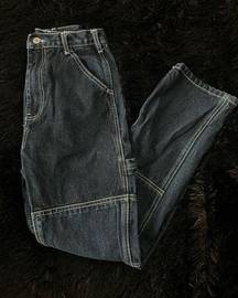 JOHN GALT DARK BLUE HIGH WAISTED CARPENTER JEANS