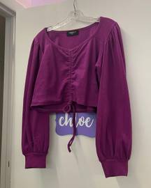 purple long sleeve crop top