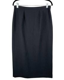 Karen Scott Black Midi Classic Pencil Skirt Petite Size 12