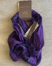 Dana Buchman purple stripe infinity scarf