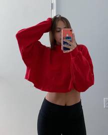 Custom Red Cropped Sweater