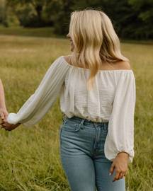 Off The Shoulder White Top