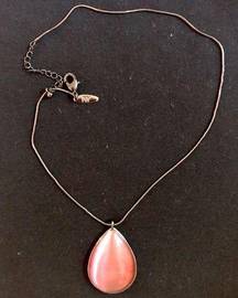 NY pink stone jewel pendant necklace