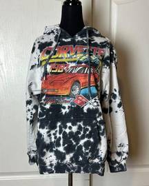 CORVETTE GREY TIE DYE GRAPHIC HOODIE