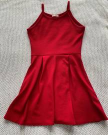 Red Halter Skater Dress