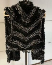 Marc by Marc Jacobs Black & White Rabbit Fur Vest