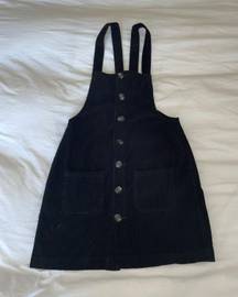 Black Corduroy Overall Skirt