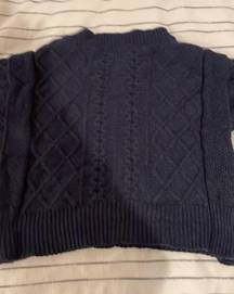 BLANC NYC navy Cable Knit Sweater